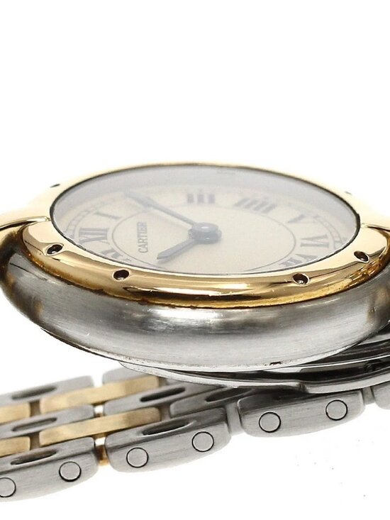 CARTIER PANTHERESM W25030B6 Round 2 row beige Dial Quartz Ladies Watch_930403 main image 5
